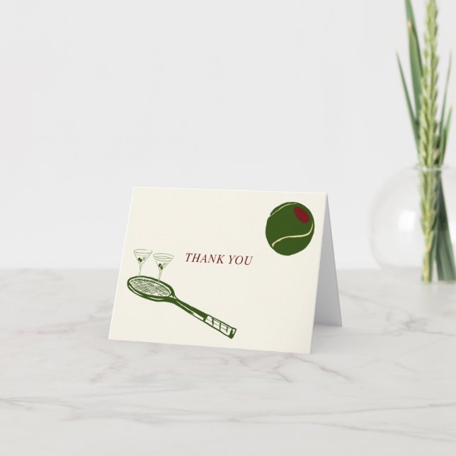 tênis e cartões de agradecimentos martinis (Frente)