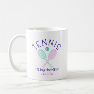 "Tênis é Minha Terapia" Caneca de Café Personaliza