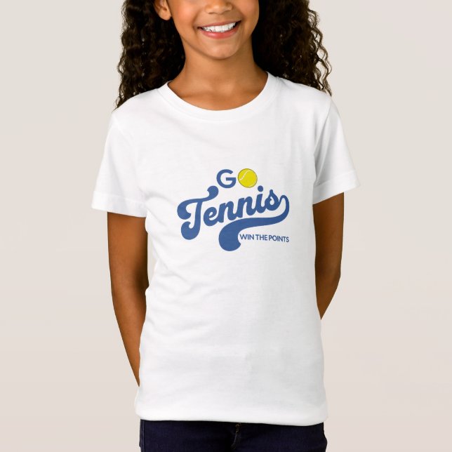 Tênis em T-Shirt de Meninas Azuis (Frente)