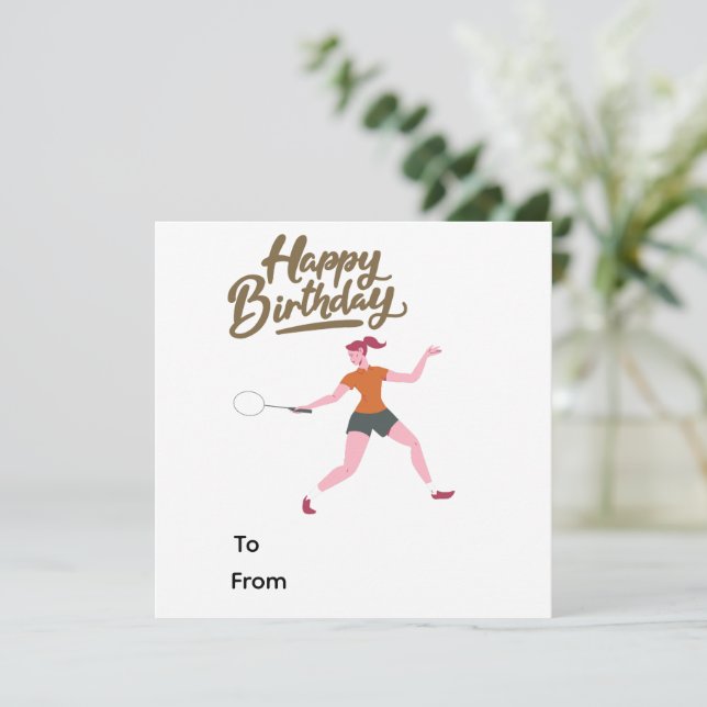 Tênis Feliz Aniversário com mulher jogadora no tri (Em pé/Frente)