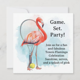 Tênis Flamingo com raquete e convite de bola