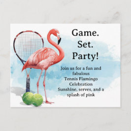 Tênis Flamingo com raquete e convite de bola