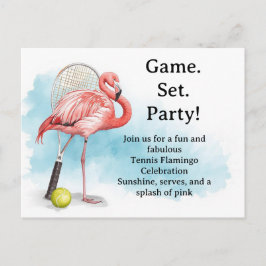 Tênis Flamingo com raquete e convite de bola
