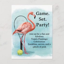 Tênis Flamingo com raquete e convite de bola