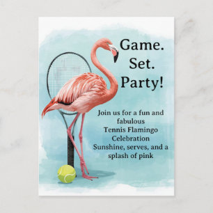 Tênis Flamingo com raquete e convite de bola