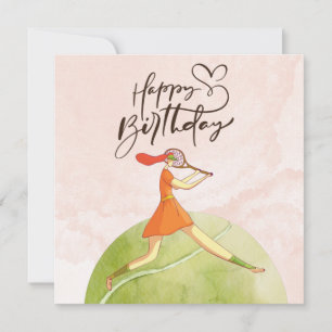 Tênis player Happy Birthday