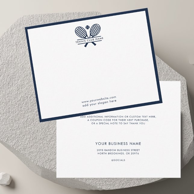 Tênis Rackets Icon Club Nome Marinho Bordas Azuis (Tennis Rackets Icon Club Name Navy Blue Borders)