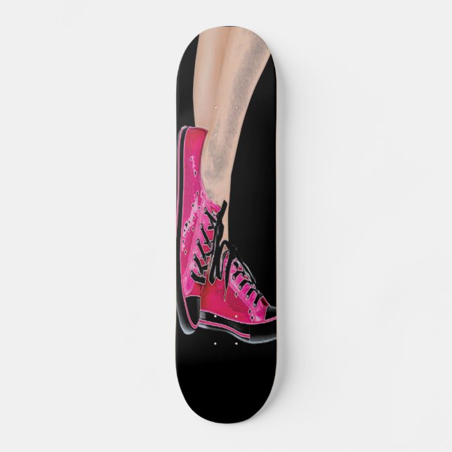 Tênis Rosa Skate Preto (Frente)