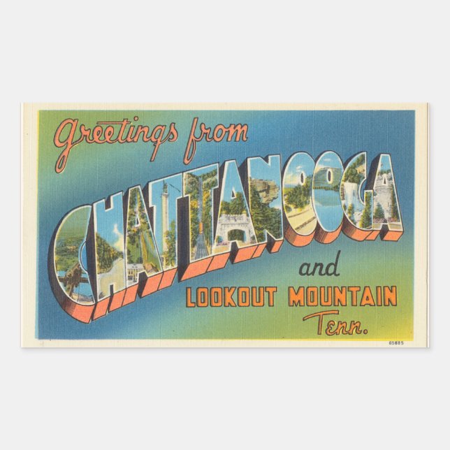 Tennessee, Folha de 4 adesivos Chattanooga (Frente)
