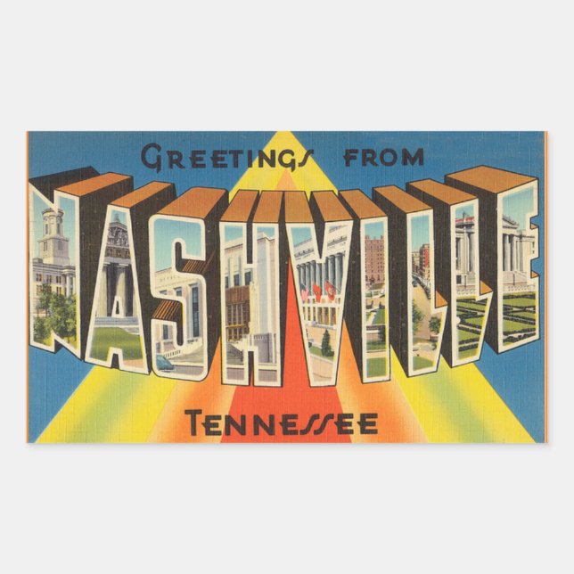 Tennessee, Folha de 4 adesivos Nashville (Frente)
