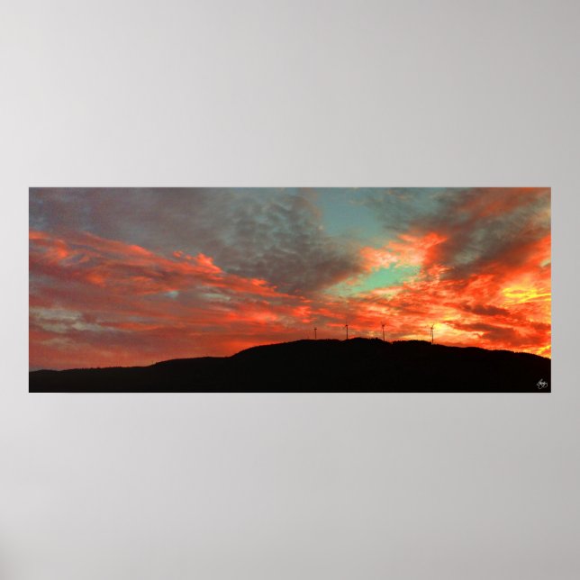 Tenney Mountain Windfarm Sunset Poster (Frente)