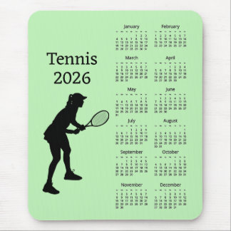 Tennis 2026 Calendar Mousepad