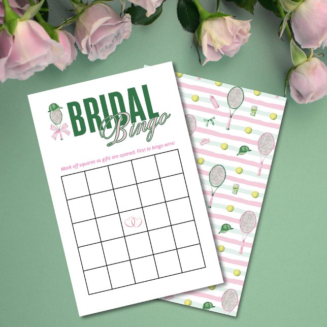 Tennis Bridal Bingo Game Card | Tennis Theme  (Criador carregado)