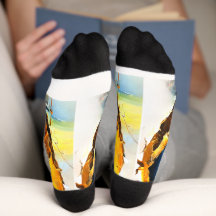 Tennissocken mit Tennismotiv 