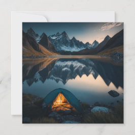 Tent, Montanhas e Acampamento de lago - Arte Temid