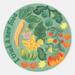 "Tentei Uma Nova Comida" Folha De Autocolante Redo