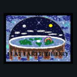Teoria da Terra Plana - Poster de Pop<br><div class="desc">Arte colorida,  pintada à mão digital,  design de arte pop,  a arte plana de muralha poster,  o dom perfeito para crentes de terra plana.</div>