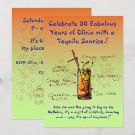 Tequila Sunrise Convite de aniversário