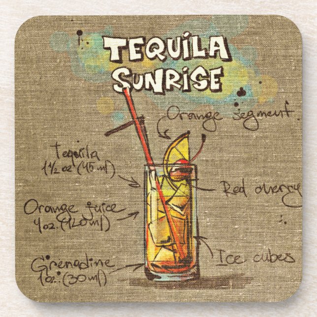 Tequila Sunrise Porta copos (Frente)