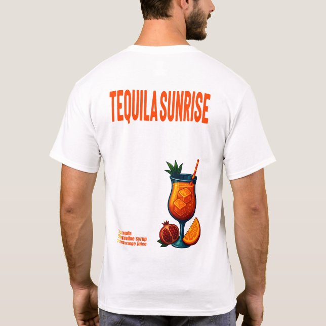 Tequila Sunrise T-Shirt – Vibrant Tropical Drink (Verso)
