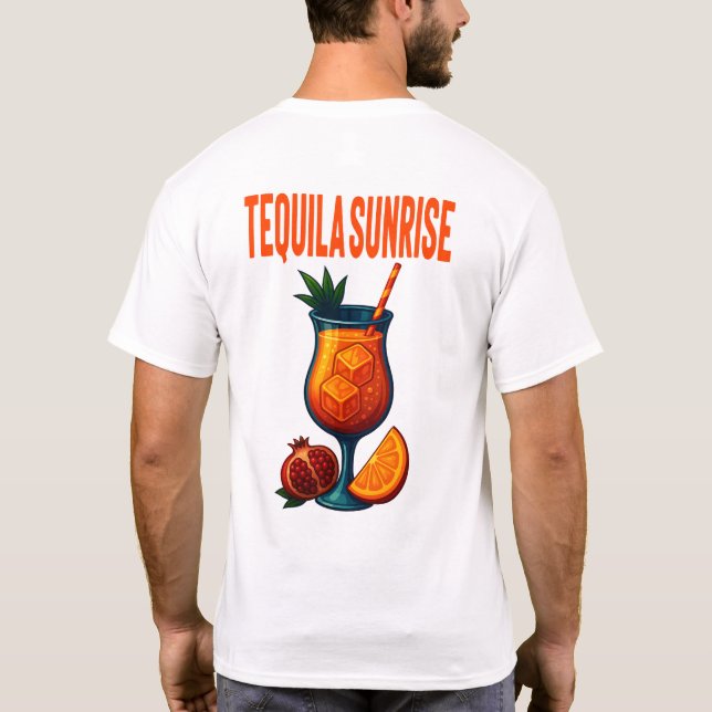 Tequila Sunrise T-Shirt – Vibrant Tropical Drink (Verso)