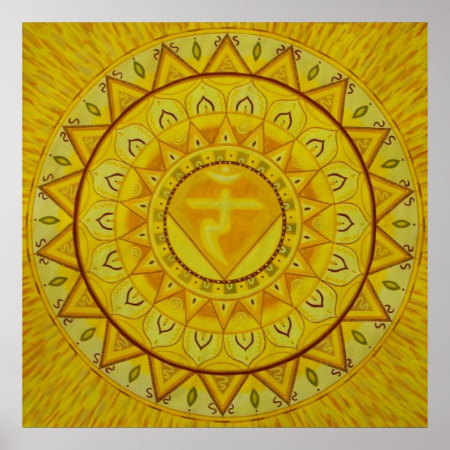 Terceiro Chakra Mandala Poster (Frente)