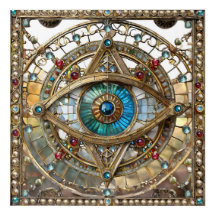 Terceiro Olho Vidro da Janela Ornamentado