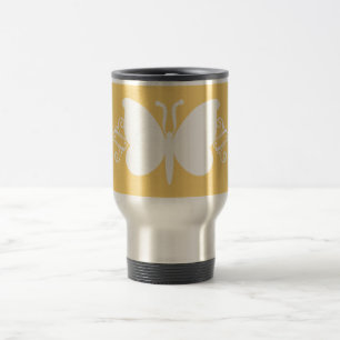 Térmica A borboleta amarela macia roda caneca