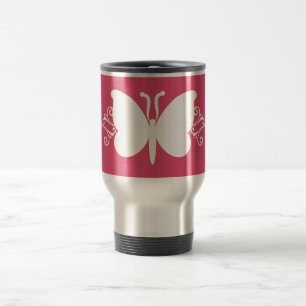Térmica A borboleta magenta roda caneca