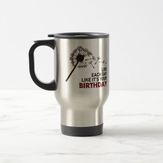 Térmica A caneca do projeto do aniversário (Esquerda)