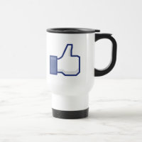 A caneca Facebook gosta do botão