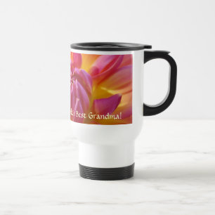 Térmica A MELHOR AVÓ DO MUNDO! Flores da dália da caneca