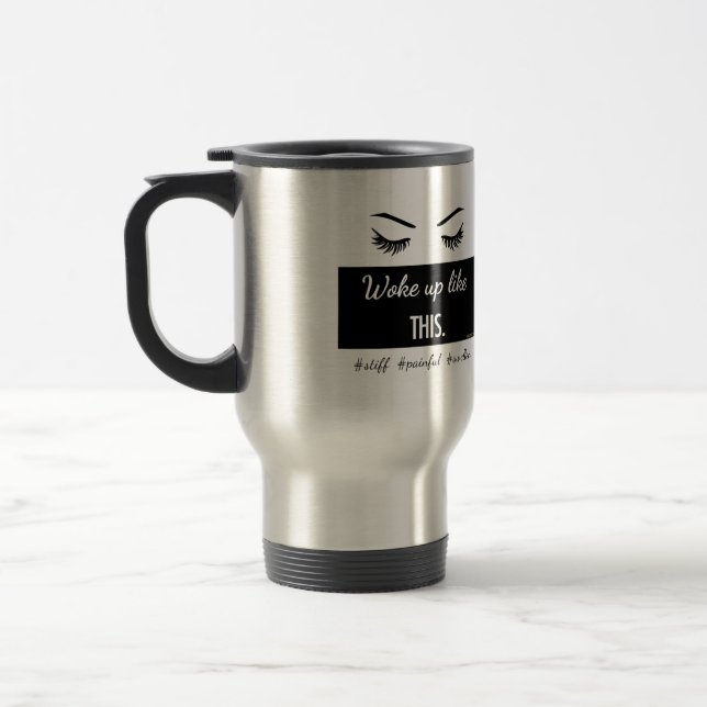 Térmica Acordou como esta caneca das pestanas em de aço (Esquerda)