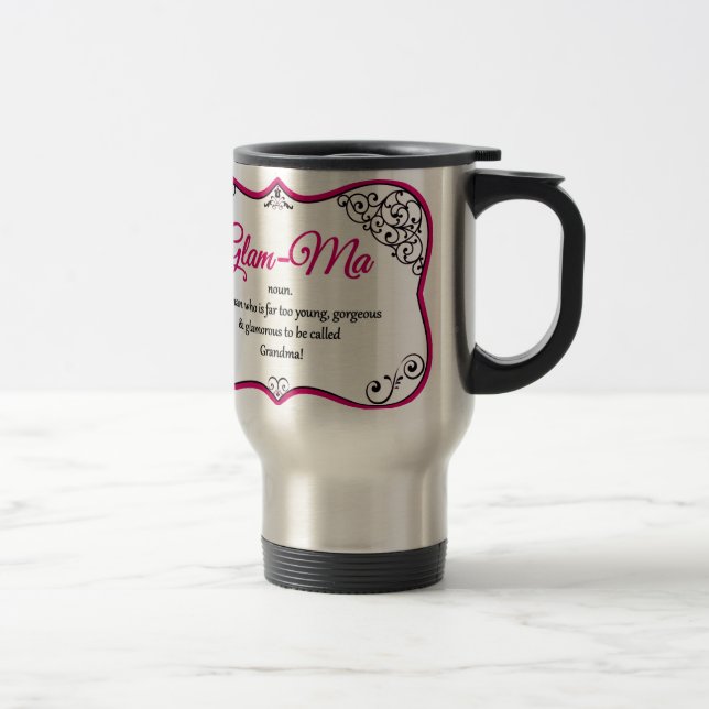 Térmica Avó das Glam-Mães que é glamoroso! Caneca (Direita)
