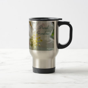 Térmica Avó Orgulhosa Caneca de Café Viagem Flores de Maçã