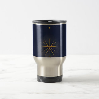 Térmica Azul elegante minimalista com caneca amarela