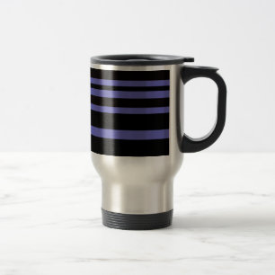 Térmica Bandas de padrão preto e azul da vinheta - caneca