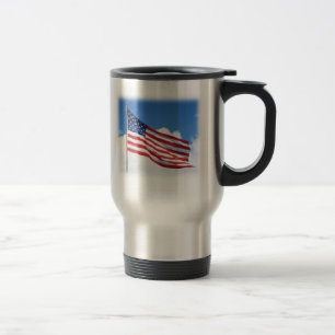Térmica Bandeira americana e a caneca de cerveja do viagem