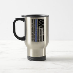 Térmica Blue Line fino - agente da polícia - caneca de