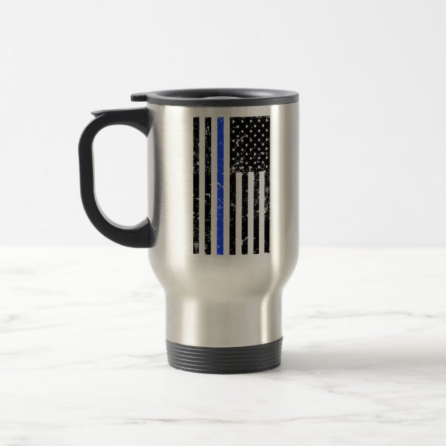 Térmica Blue Line fino - agente da polícia - caneca de (Esquerda)