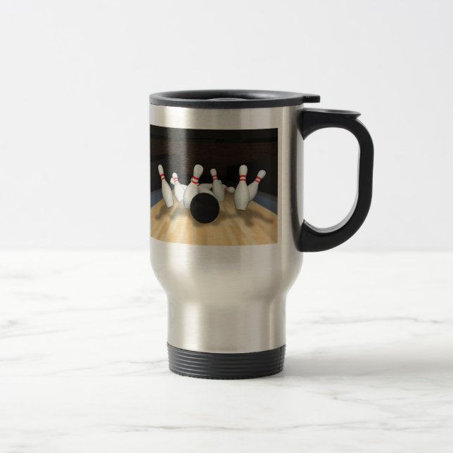 Térmica Bola de boliche & pinos: modelo 3D: Caneca de (Direita)