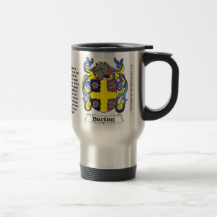 Térmica Brasão da família de Burton em uma caneca de