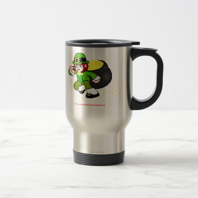 Térmica Caneca 5 do Leprechaun do pixel (Direita)