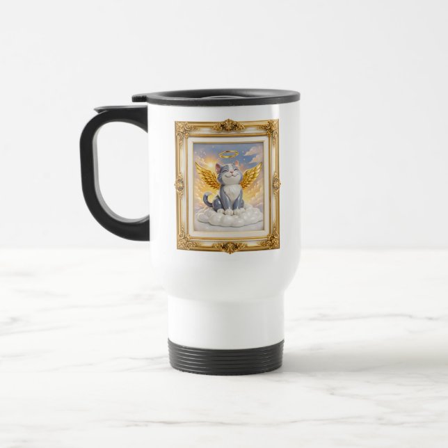 Térmica Caneca Anjo Gato Memorial Estilo Arte (Esquerda)