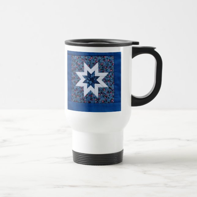Térmica caneca azul da viagem ao trabalho da estrela da (Direita)
