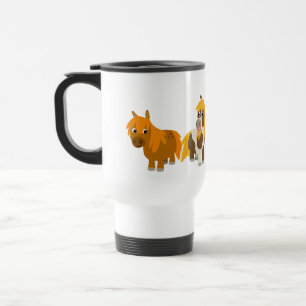 Térmica Caneca bonito da viagem ao trabalho de dois pônei