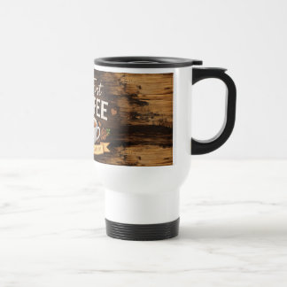 Térmica Caneca Branca com design de madeira