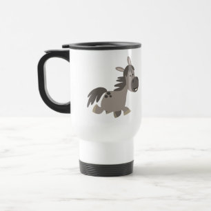 Térmica Caneca cinzenta da viagem ao trabalho do pônei do