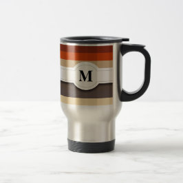 Térmica Caneca com padrão de listras marrons