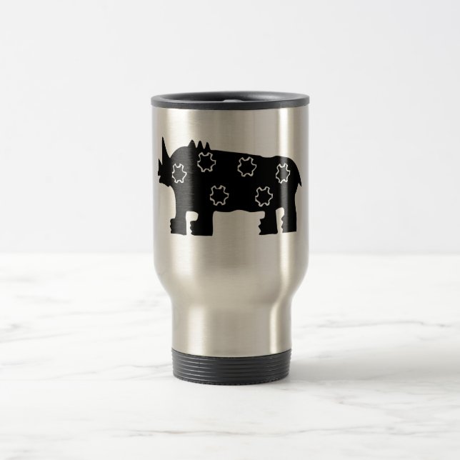 Térmica Caneca da viagem ao trabalho, rinoceronte africano (Centro)